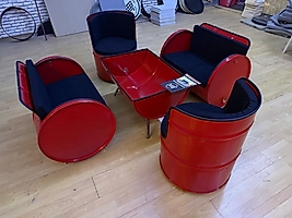 Varil Koltuk Takımı Amon 2+2+1+1 Kırımızı