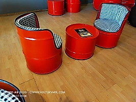 Varil Koltuk Takımı Lotus  2 li Kırmızı