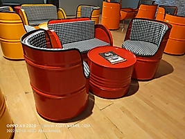 metal Koltuk Takımı Lotus Kırmızı