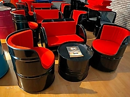 Metal Bahçe Koltuk Takımı Lotus Siyah